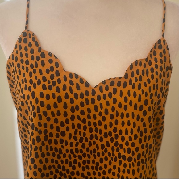 J Crew Scalloped Cami Tank Top with Leopard Print - Picture 5 of 10